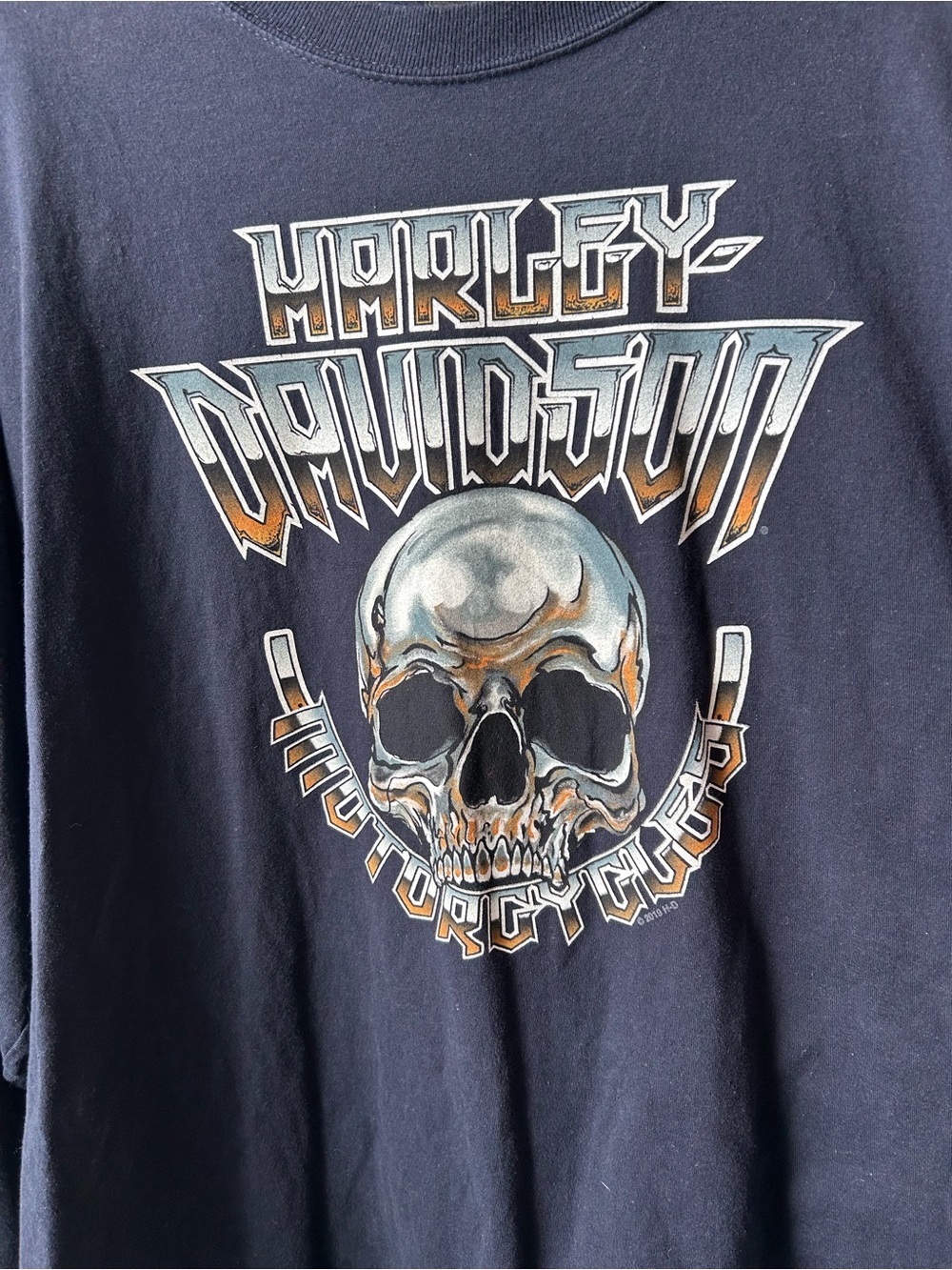 Harley-Davidson Navy Long Sleeve Skull & Logo Graphic Tee - Picture 2 of 8